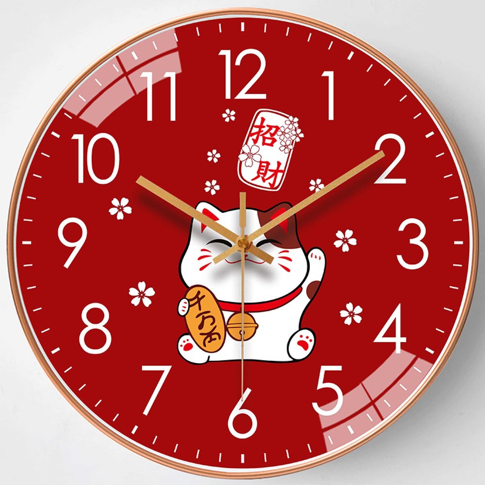 Wall Clocks Wall Clock Living Room Creative Clock Wall Watch Simple Decoration Free Punching Mute Clock Home Decoration,B,12Inches (30Cm)