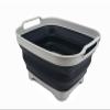 SAMMART 7.5L (2 Gallons) Collapsible Dishpan with Draining Plug - Foldable Washing Basin - Portable Dish Washing Tub - Space Saving (Grey/Slate Grey, 1) view 1