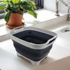 SAMMART 7.5L (2 Gallons) Collapsible Dishpan with Draining Plug - Foldable Washing Basin - Portable Dish Washing Tub - Space Saving (Grey/Slate Grey, 1) view 3