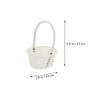 Woven Basket, 5PCS MIni Cute Basket for Weddings, 3.54in Small White Flower Petal, Flower s for Desk, Small with Handle (3.54X3.34X5.89inch) view 2