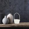 Woven Basket, 5PCS MIni Cute Basket for Weddings, 3.54in Small White Flower Petal, Flower s for Desk, Small with Handle (3.54X3.34X5.89inch) view 3