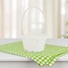 Woven Basket, 5PCS MIni Cute Basket for Weddings, 3.54in Small White Flower Petal, Flower s for Desk, Small with Handle (3.54X3.34X5.89inch) view 4
