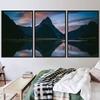 SIGNWIN 3 Piece Framed Canvas Wall Art Lake Landscape Painting Canvas Prints Home Artwork Decoration for Living Room,Bedroom - 16"x24"x3 Panels view 1