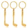 3Pcs Golf Clubs Cremation Urn Necklace for Ashes Stainless Steel Funeral Memorial Cremation Jewelry Ashes Holder Pendant Keepsake Gift(Gold Keychain) view 1