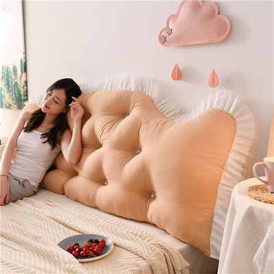 Soft Reading Pillow for Adult, Extra Large Bed Rest Back Support Cushion for Pregnancy, King Headboard Sitting Up Pillow for Watching TV, Gaming, for Dorm Room Daybed Full Size,Orange,79"/200cm(King)