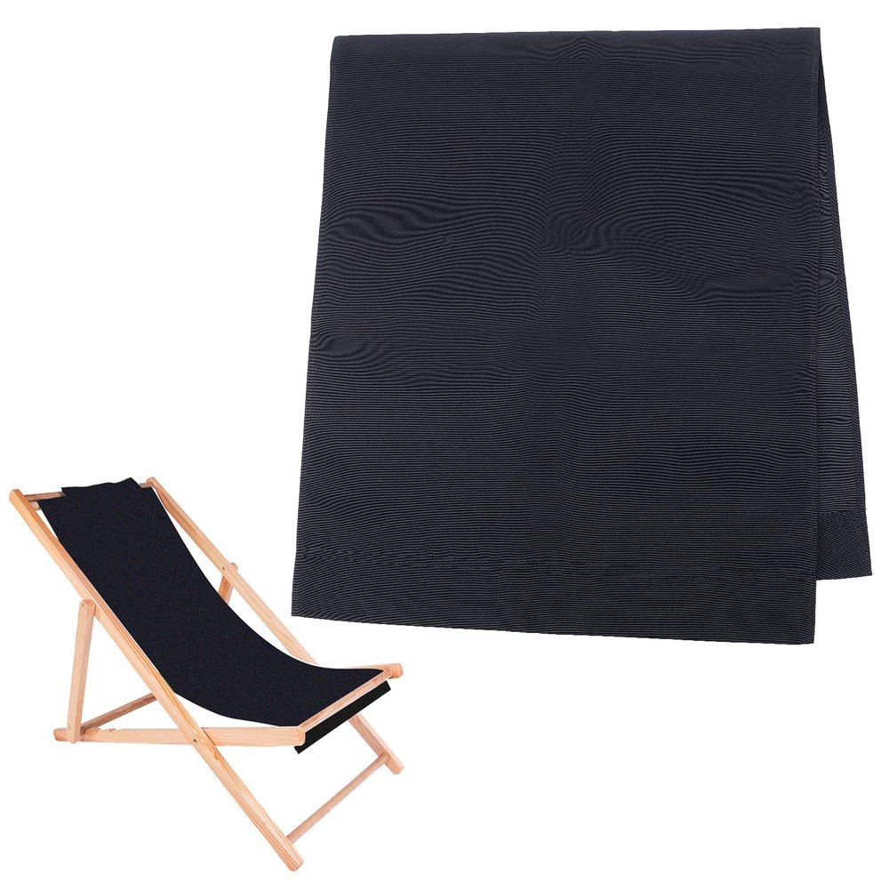 AHANDMAKER Beach Sling Chair Replacement Fabric, Black Casual Simple Beach Chair Replacement Oxford Cloth for Home Beach Chair Protect Replacement (44.69x16.93inch)