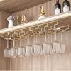 7 Rows Under Cabinet Wine Glass Rack, Hanging Stemware Holder, 304 Stainless Steel Hanger Storage Shelf, Stemware Wine Glass Holder Storage Hanger For Bar Kitchen Cabinet ( Size : Width:22.5cm ) view 2
