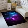 3D Blue Purple Galaxy Space Area Rugs Starry Sky Stars Moon Pattern Print Floor Mats Washable Carpets for Kids Bedroom Play Dining Room,4'6' view 1