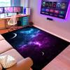 3D Blue Purple Galaxy Space Area Rugs Starry Sky Stars Moon Pattern Print Floor Mats Washable Carpets for Kids Bedroom Play Dining Room,4'6' view 3