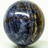 2.3" 325g Deep Purple w/Golden Fluorite Sphere Polished Rainbow Flash Sparkling Gemstone Crystal Mineral Ball - China + Stand view 1