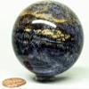2.3" 325g Deep Purple w/Golden Fluorite Sphere Polished Rainbow Flash Sparkling Gemstone Crystal Mineral Ball - China + Stand view 3