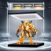 LASOA Acrylic Display Case for Collectibles with LED Light, Alternative Glass Display Box with Black Base and Lid, Self-Assembly Clear Storage Showcase for Figurine Memorabilia (8x8x8inch;20x20x20cm) view 2