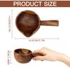 1Pcs Japanese Style Wooden Water Ladle - Natural Wood Scoop Retro Water Dipper with Handle for Kitchen Garden Sauna Bath Tea view 2