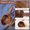 1Pcs Japanese Style Wooden Water Ladle - Natural Wood Scoop Retro Water Dipper with Handle for Kitchen Garden Sauna Bath Tea view 3
