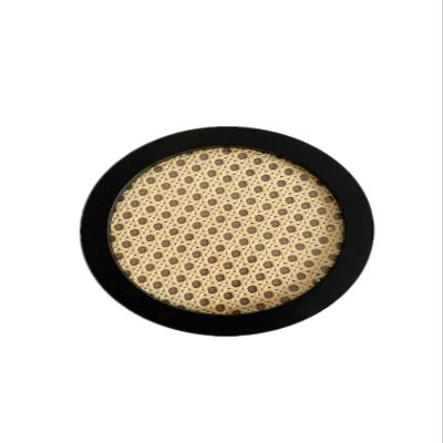Decorative TrayRattan Black Border Serving Tray, for Farmhouse Kitchen Table Office Desk NIGHTSTAND Decor (S1)