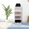 WDZCZDoo 20Pcs Clear Plastic Stackable Foldable Shoe Storage Boxes, Front Opening Shoe Sneaker Holder Containers view 1