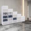 WDZCZDoo 20Pcs Clear Plastic Stackable Foldable Shoe Storage Boxes, Front Opening Shoe Sneaker Holder Containers view 2