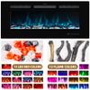 Kentsky 30 inches Electric Fireplace Inserts, Recessed and Wall Mounted Fireplace Heater, Linear Fireplace w/Thermostat, Remote & Touch Screen, Multicolor Flame, Timer, Logs & Crystal, 750W/1500W view 3