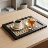 Decorative TrayRattan Black Border Serving Tray, for Farmhouse Kitchen Table Office Desk NIGHTSTAND Decor (S3) view 2
