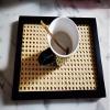 Decorative TrayRattan Black Border Serving Tray, for Farmhouse Kitchen Table Office Desk NIGHTSTAND Decor (S3) view 4