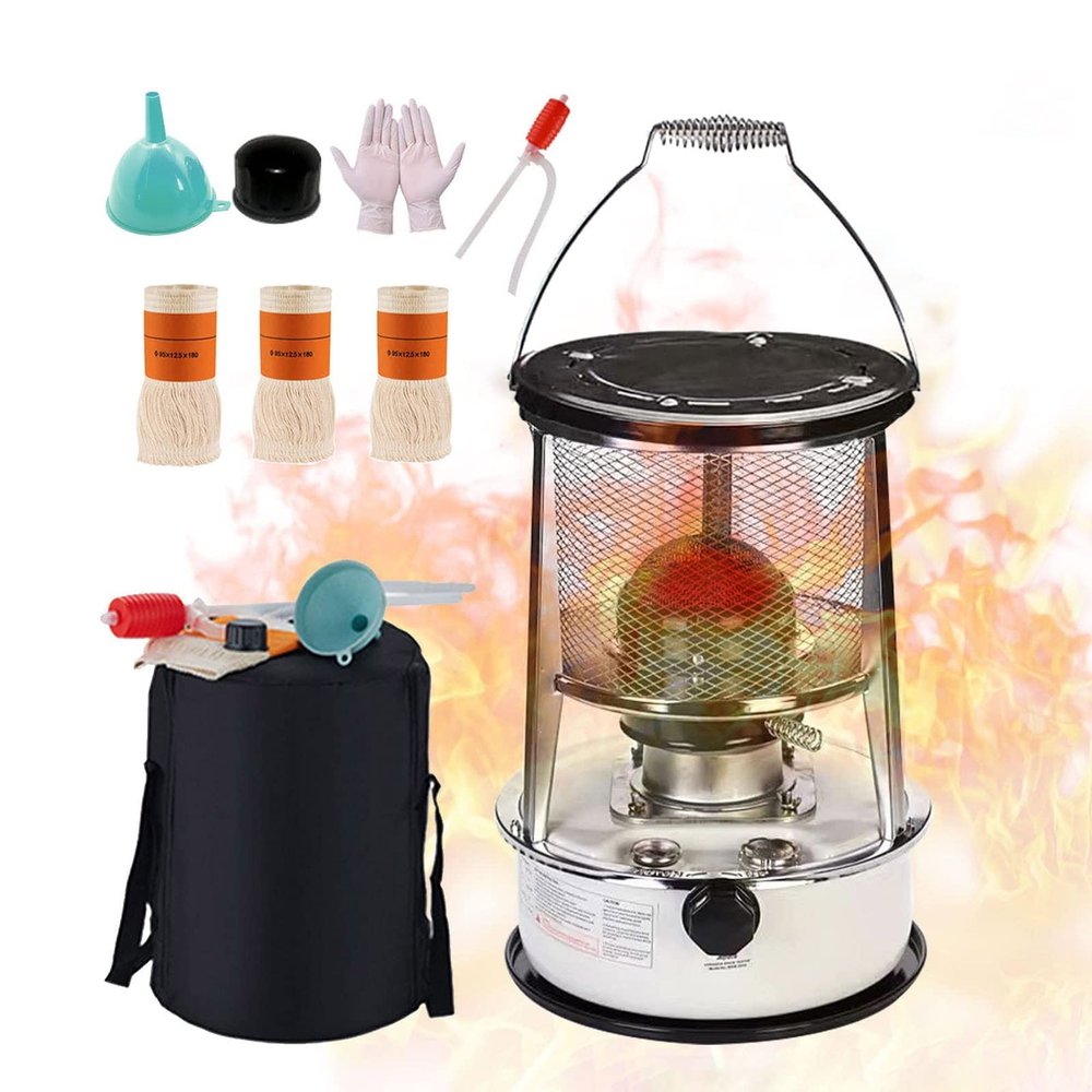 XXLL Kerosene Heaters for Indoor Use, Kerosene Stove Heater, Non Electric Heaters with 3 Wicks, Complete Accessories, Light and Convenient, Suitable for Indoor and Outdoor, Camping and Fishing