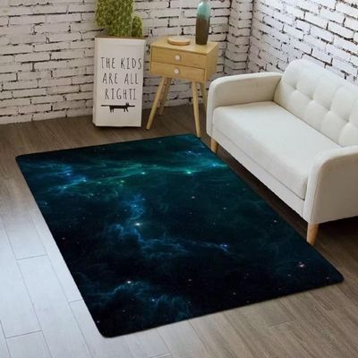 Green Large Area Rugs for Living Dining Room Galaxy Stars Playmats Starry Sky Children Bedroom Carpets Floor Mats Kids Teens Play Pads,6'9'