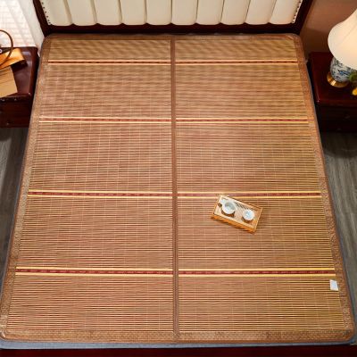 Diumy Bamboo Sleeping Mat,Cooling Mat Mattress,Traditional Chinese Summer Rattan Pad Cooling Mattress Foldable Breathable For Single Double Queen-size Bed-2 sides ujoeb-003 1.35x1.95m(4.4x6.4ft)