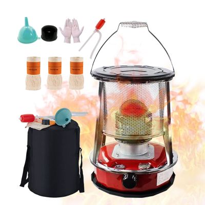 XXLL Kerosene Heaters for Indoor Use, Kerosene Stove Heater, Non Electric Heaters with 3 Wicks, Complete Accessories, Light and Convenient, Suitable for Indoor and Outdoor, Camping and Fishing, Red