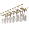 7 Rows Under Cabinet Wine Glass Rack, Hanging Stemware Holder, 304 Stainless Steel Hanger Storage Shelf, Stemware Wine Glass Holder Storage Hanger For Bar Kitchen Cabinet (Size : Width:18cm) view 1