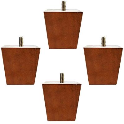 LUOFDCLDDD Furniture LegsPack of 4 Solid Wood Sofa Legs,Pineniture Legs,Replacement Armchair Feet,Square Wood Cabinets Leg,For Couch,Tv Cabinet,Dresser,Coffee Table,With Mounting Accessories,Red Brow