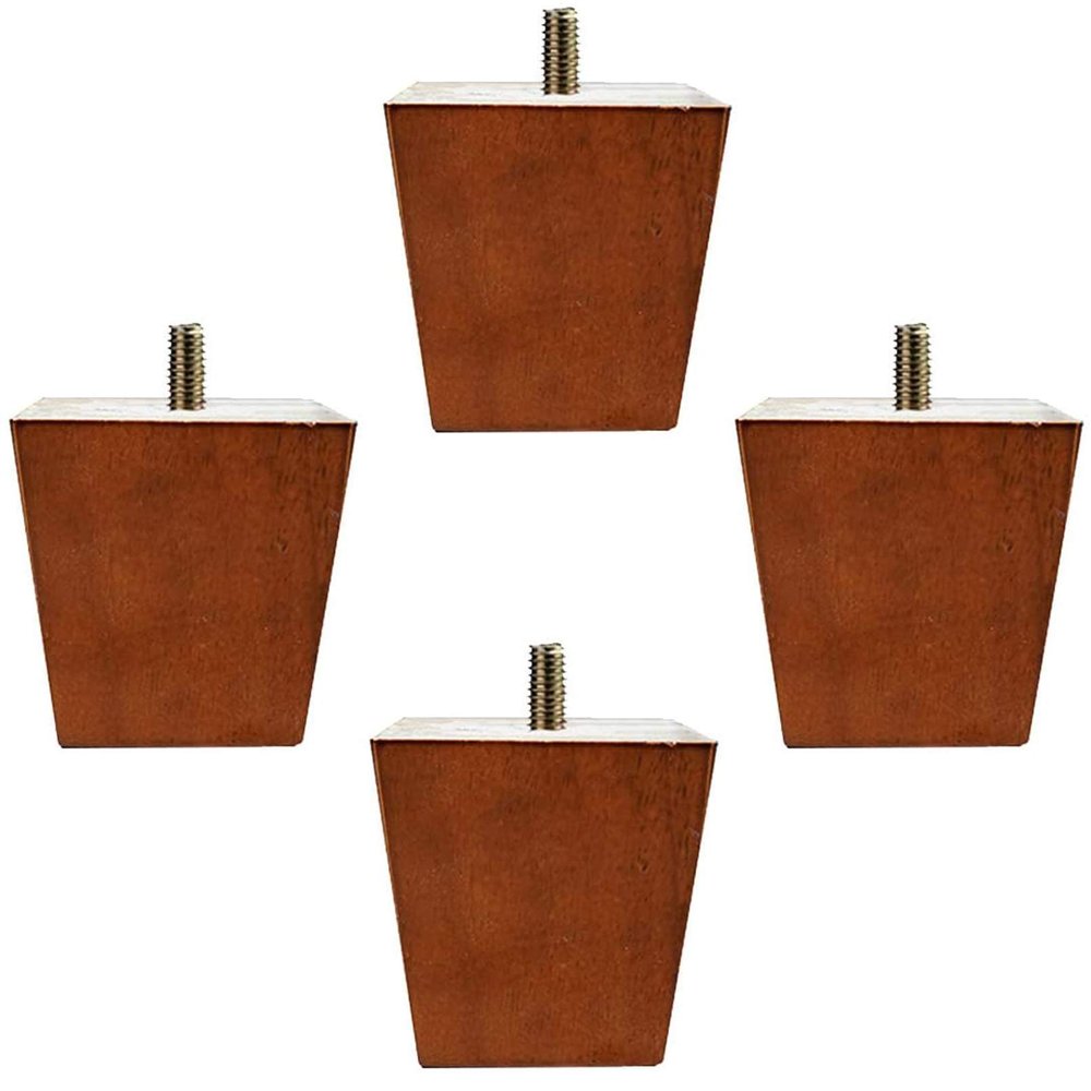 LUOFDCLDDD Furniture LegsPack of 4 Solid Wood Sofa Legs,Pineniture Legs,Replacement Armchair Feet,Square Wood Cabinets Leg,For Couch,Tv Cabinet,Dresser,Coffee Table,With Mounting Accessories,Red Brow