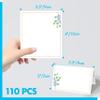 110 PCS Tent Cards, Small Place Cards with Elegant Floral Design Delicate Seating Cards Blank Name Cards Escort Cards for Wedding, Table, Dinner Parties, Receptions (Each Measures 2 x 3.5) view 2