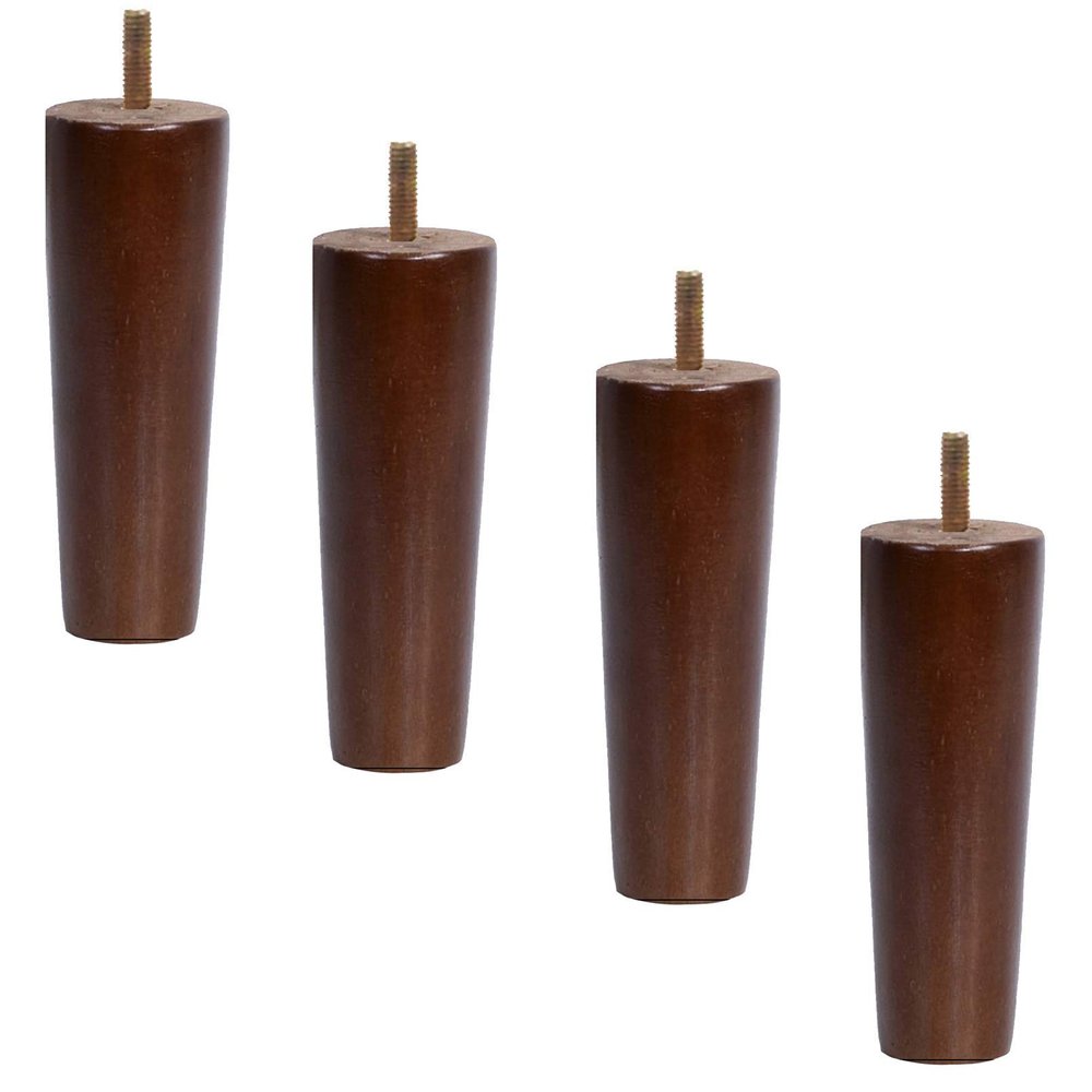 LUOFDCLDDD Furniture LegsPack of 4 Solid Wood Sofa Legs,Rubber Woodniture Legs,Replacement Armchair Feet,Wood Cabinets Leg,For Tv Cabinet,Dresser,Coffee Table,With M10 Threaded Rod,Walnut/Straight/10