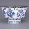 12.2cm Qing Qianlong Blue White Bowl Porcelain Eight Treasures Pattern Bowl Antique Decor view 1