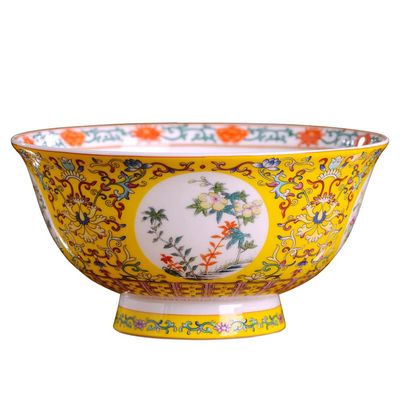 13cm Jingdezhen Ceramic Rice Bowl Chinese Home Tableware Flower Pattern Soup Bowls