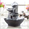 KKNH Relaxation Fountain Tabletop Fountain 9.45 Inches High Resin 3-Layer Desktop Fountain Soothing Indoor Waterfall Home Decoration Quiet Soothing Sound of Water view 2
