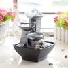 KKNH Relaxation Fountain Tabletop Fountain 9.45 Inches High Resin 3-Layer Desktop Fountain Soothing Indoor Waterfall Home Decoration Quiet Soothing Sound of Water view 3
