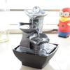 KKNH Relaxation Fountain Tabletop Fountain 9.45 Inches High Resin 3-Layer Desktop Fountain Soothing Indoor Waterfall Home Decoration Quiet Soothing Sound of Water view 4
