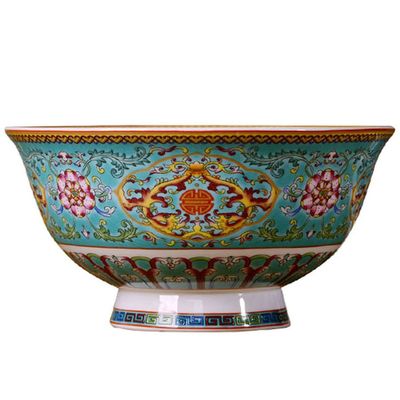 12cm Chinese Jingdezhen Ceramic Hand Painted Pattern Bowl Home Decoration Ornament