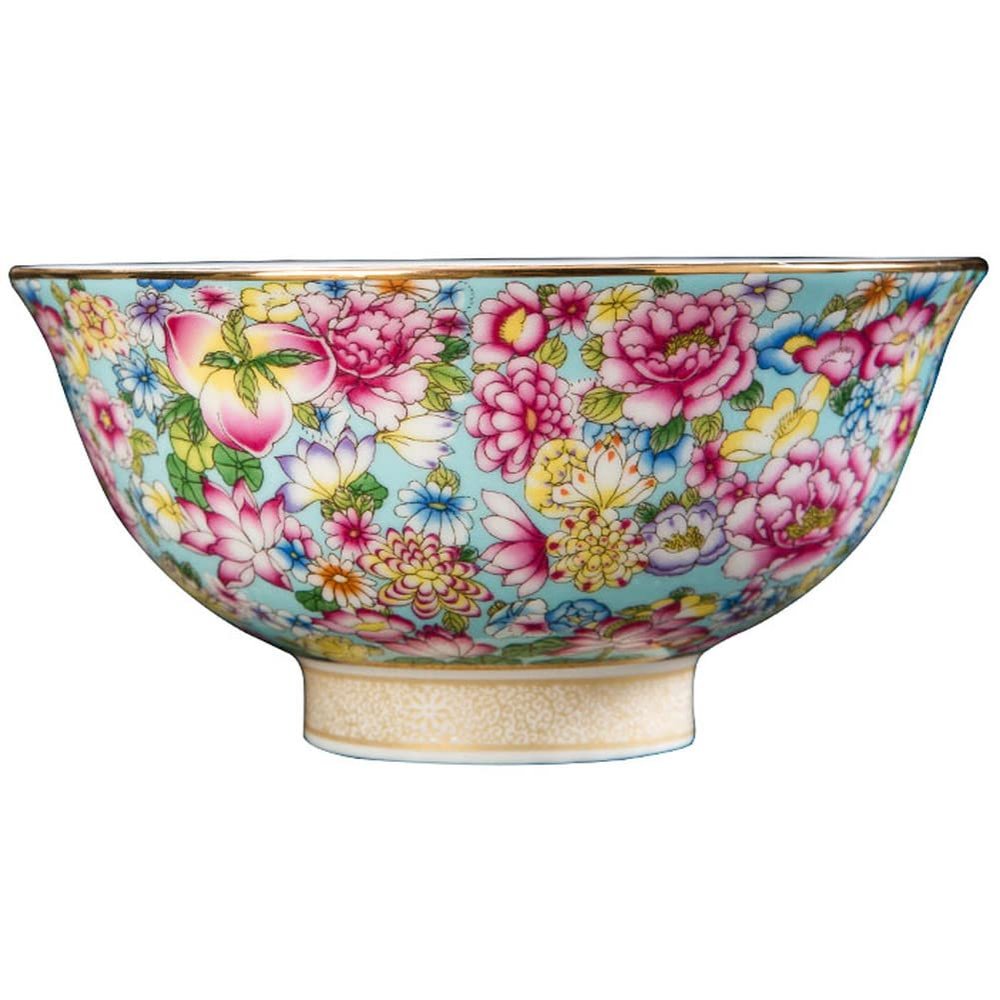 14.2cm Chinese Jingdezhen Hand Painted Flower Pattern Rice Bowl Noodles Bowl Tableware