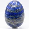 2.4" 260g Blue Lapis Lazuli w/Pyrite & Calcite Egg Polished Natural Gemstone Crystal Mineral Specimen - Afghanistan + Stand view 4