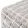 Pemberly Row Boho Square Pouf in Light Blue and White Handloom Woven Pattern view 4