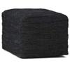 Pemberly Row Square Pouf, Woven Genuine Leather Upholstery, Black Finish, 18 in x 18 in x 14 in, Boho Contemporary Style, Versatile Foot Stool or Accent Furniture for Living Room, Bedroom view 1