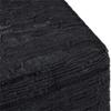 Pemberly Row Square Pouf, Woven Genuine Leather Upholstery, Black Finish, 18 in x 18 in x 14 in, Boho Contemporary Style, Versatile Foot Stool or Accent Furniture for Living Room, Bedroom view 4