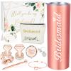 Homabachyco Bridesmaid Proposal Gifts, Will You Be My Bridesmaid Box, Engagement Wedding Wine Tumbler Bridal Bachelorette Party Gift for Bridesmaids, 20oz Wine Tumbler Gift Set view 1