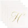 100 Monogram Letter H Cocktail Napkins Gold Foil Initial Disposable Paper Elegant Personalized Beverage Napkins Wedding Party Tableware view 4