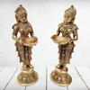 Mohan Jodero Brass Deep Laxmi, Brass Devi Holding Diya Set of 2 view 2