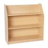 Flash Furniture Hercules 3 Shelf Commercial Book Case with Safe, Kid Friendly Curved Edges - 31.5" H Natural Wooden Bookshelf - Daycare, Classroom, Playroom Storage view 1