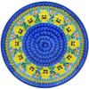 Polmedia Polish Pottery Dinner Plate UNIKAT - Pansies Field Pattern Handmade in Boleslawiec Poland by Ceramika Artystyczna + Certificate of Authenticity view 1