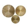 CosmoLiving by Cosmopolitan Wooden Plate Home Wall Decor Carved Radial Wall Sculpture, Set of 3 Wall Art 24", 20", 16"H, Gold view 1